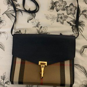 Burberry vintage check and leather note bag